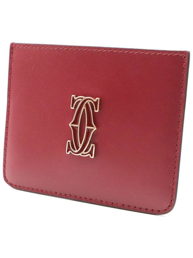 Cartier L3001887 Cherry Red Calfskin C De Card Wallet - CARTIER - BALAAN 3