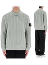 Wappen Patch Mock Neck Knit Top Sage Green - STONE ISLAND - BALAAN 2