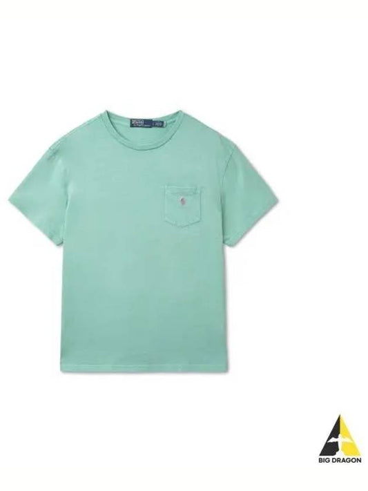 Classic fit cotton linen pocket t shirt green - POLO RALPH LAUREN - BALAAN 1