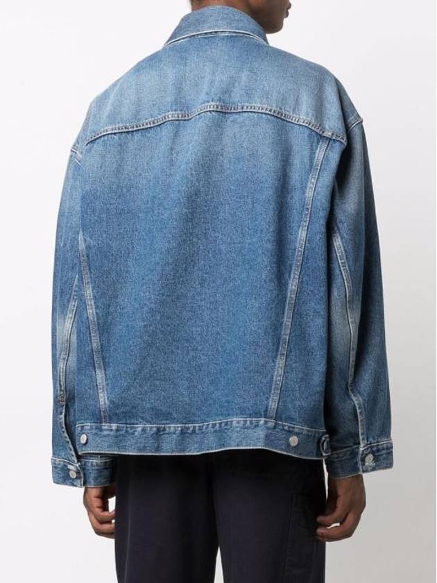 Oversized Denim Jacket Mid Blue - ACNE STUDIOS - BALAAN 4