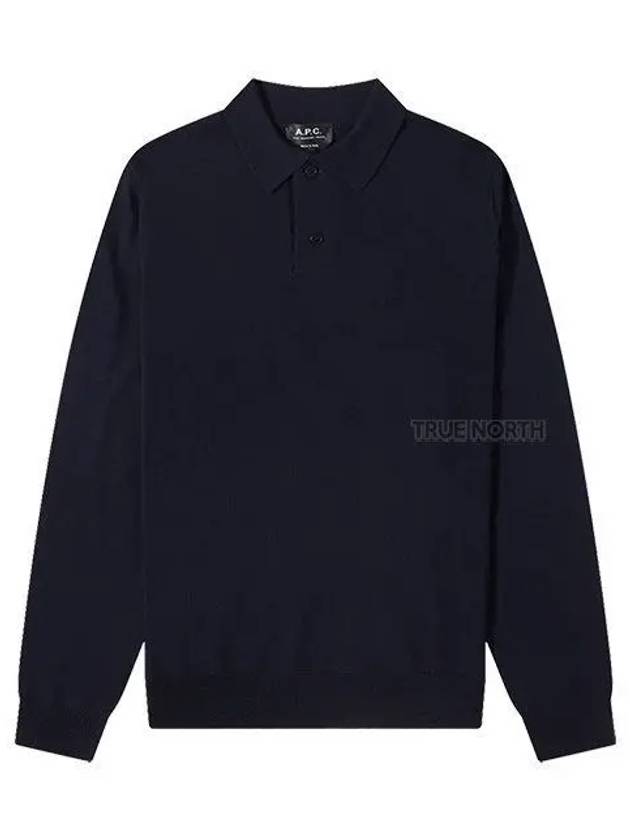 Men's Jerry Wool Long Sleeve Polo Shirt Navy - A.P.C. - BALAAN 2