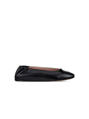 Women s Ribbon Point Leather Ballet Shoes Black 271716 - EMPORIO ARMANI - BALAAN 1