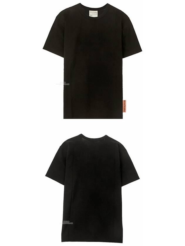 Label Logo Cotton Short Sleeve T-Shirt Black - ACNE STUDIOS - BALAAN 6