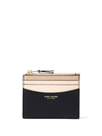 The Slim Color Block Card Wallet Black - MARC JACOBS - BALAAN 1