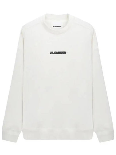 Logo Printing Oversized Cotton Sweatshirt White - JIL SANDER - BALAAN 2