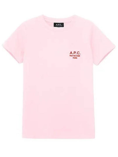 Denise Embroidered Logo Short Sleeve T-shirt Pink - A.P.C. - BALAAN 2