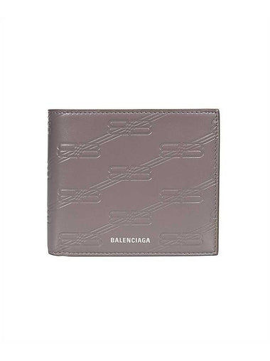 BB Monogram Box Half Wallet Grey - BALENCIAGA - BALAAN 1