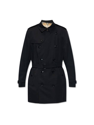 Short Kensington Heritage Trench Coat Black - BURBERRY - BALAAN 1