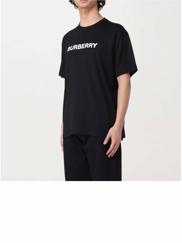 Logo Print Cotton Short Sleeve T-Shirt Black - BURBERRY - BALAAN 6