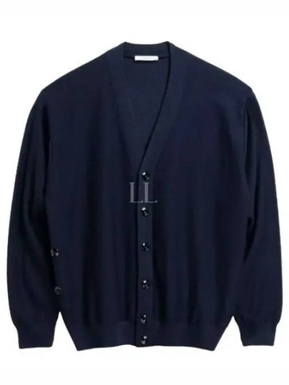 Relaxed Twisted Merino Wool Blend Cardigan Navy - LEMAIRE - BALAAN 2