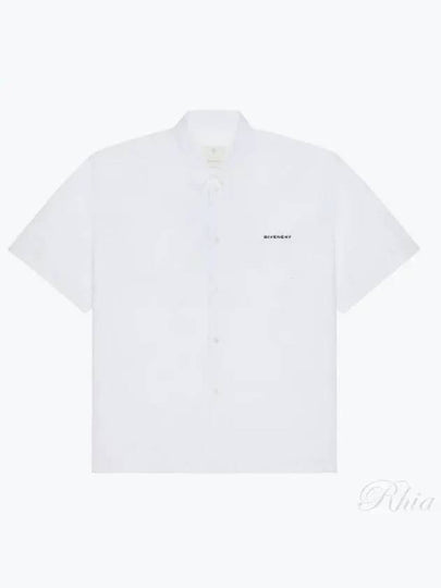 Spread Collar Cotton Short Sleeve Shirt White - GIVENCHY - BALAAN 2