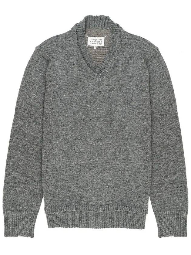 Men's 4 Stitch Elbow Patch Knit Top Grey - MAISON MARGIELA - BALAAN 2