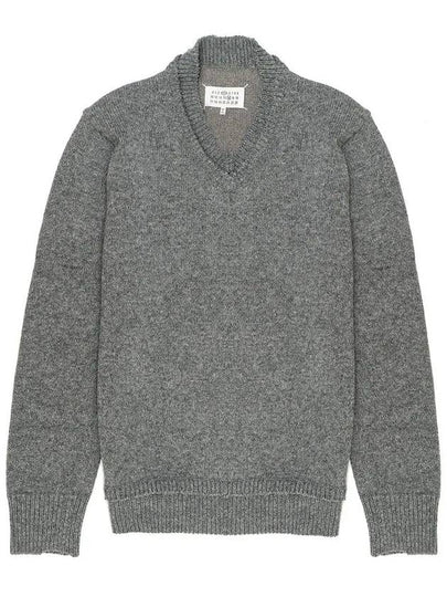 Men's 4 Stitch Elbow Patch Knit Top Grey - MAISON MARGIELA - BALAAN 2