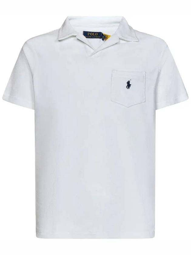 Embroidered Logo Pocket Short Sleeves Polo Shirt  White - POLO RALPH LAUREN - BALAAN 2