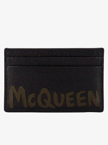 Graffiti Logo Card Wallet Grey - ALEXANDER MCQUEEN - BALAAN 1