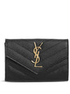 Monogram Envelope Small Half Wallet Black Gold - SAINT LAURENT - BALAAN 2