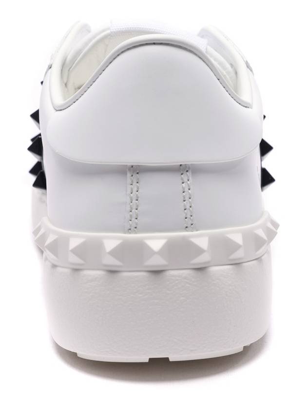 Rockstud Leather Low Top Sneakers White Black - VALENTINO - BALAAN 5