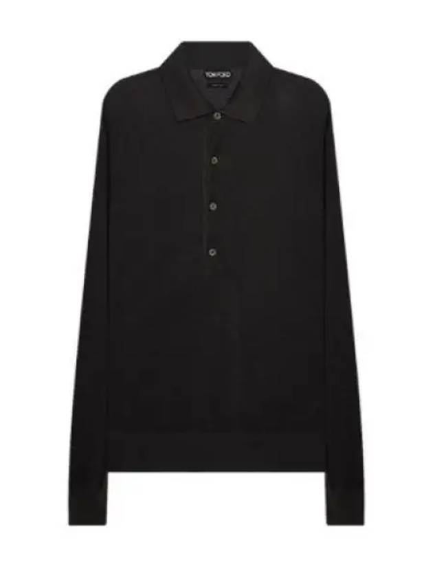 Silk Cotton Polo Shirt Black - TOM FORD - BALAAN 2