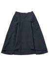 Flare Cotton Unbalanced Skirt Navy - BOTTEGA VENETA - BALAAN 2