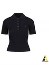 Embroidered Logo Rib Polo Knit Top In Black. - COURREGES - BALAAN 2