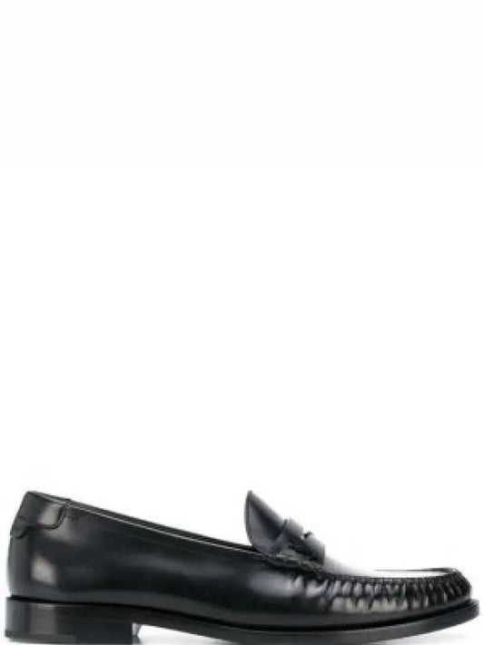 Men's Monogram Penny Loafers Black - SAINT LAURENT - BALAAN 2