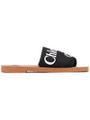 Woody Logo Flat Mule Slippers Black - CHLOE - BALAAN 3