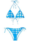Women's Check Stretch Nylon Bikini Vivid Blue - BURBERRY - BALAAN 1