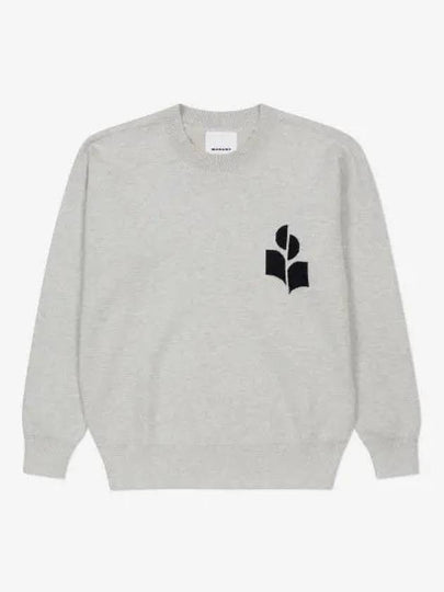 Atlee Logo Knit Top Light Grey - ISABEL MARANT - BALAAN 2