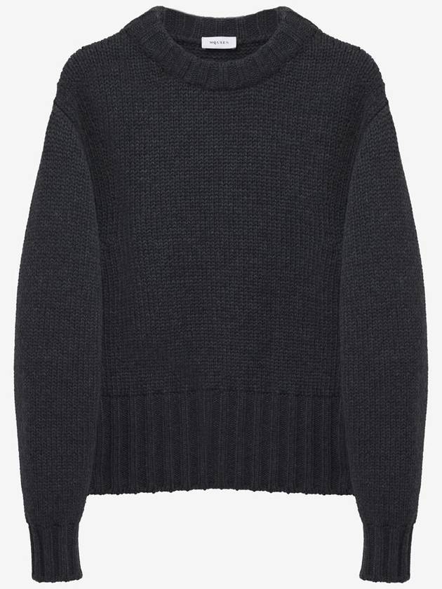 Crew Neck Wool Knit Top Grey - ALEXANDER MCQUEEN - BALAAN 2