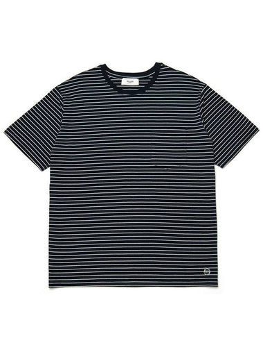 Striped Pocket Loose T Shirt Navy - ROLLING STUDIOS - BALAAN 1