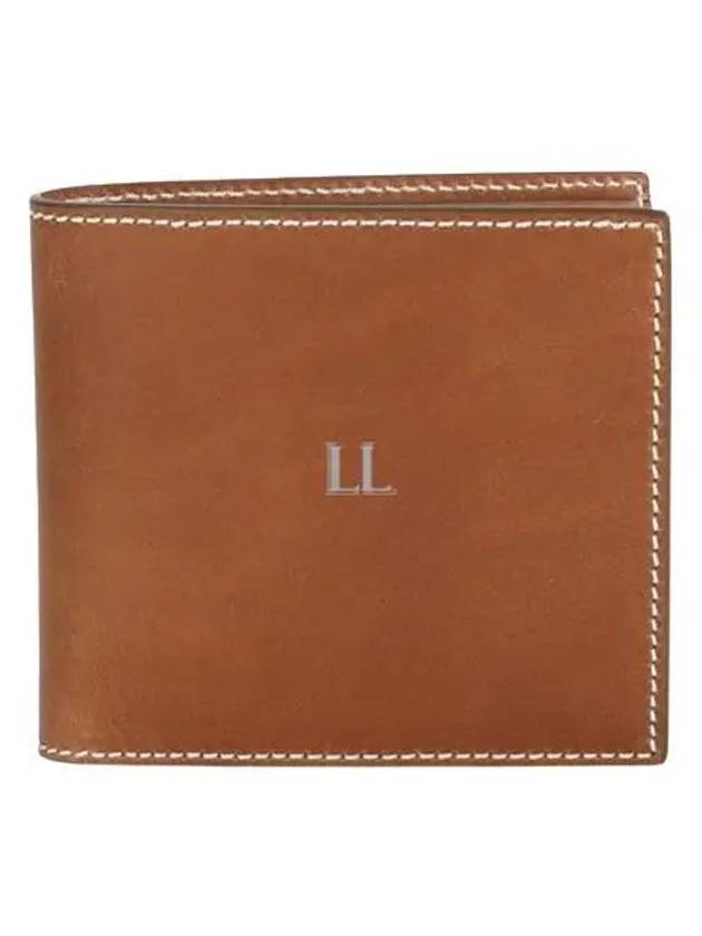 Vacchetta Leather Bill Fold Wallet Natural Brown - THOM BROWNE - BALAAN 2