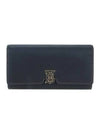 TB Logo Grainy Leather Continental Long Wallet Black - BURBERRY - BALAAN 1