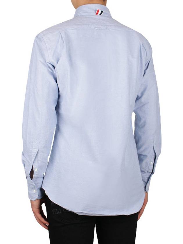 Oxford Grosgrain Placket Cotton Long Sleeve Shirt Light Blue - THOM BROWNE - BALAAN 5