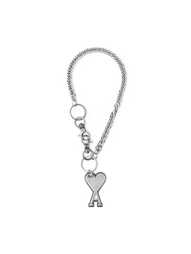 Heart Logo Metal Key Holder Silver - AMI - BALAAN 5