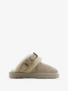 Chubby Shearling Suede Mule Hunter - BURBERRY - BALAAN 2