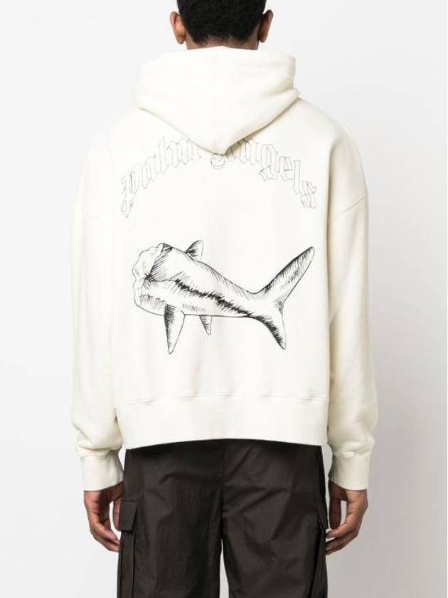 Split Shark Hoodie Beige - PALM ANGELS - BALAAN 4