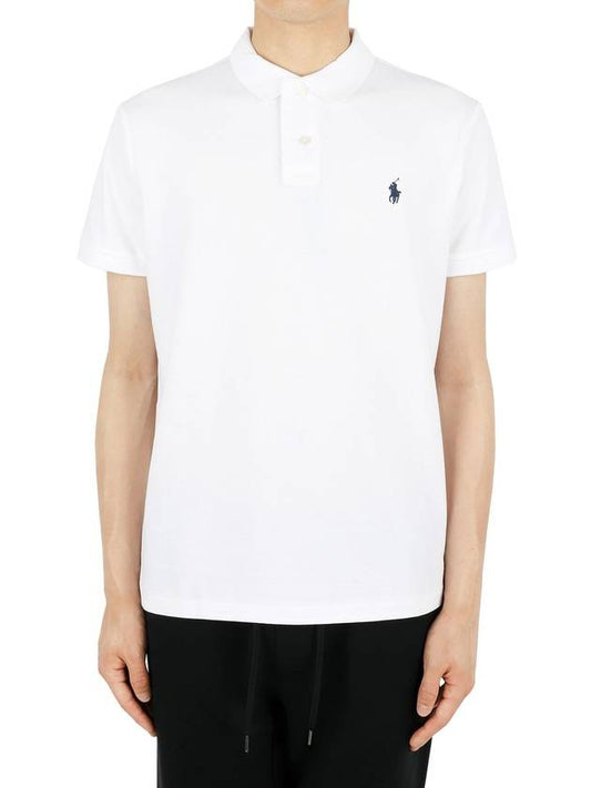 Polo Men s Pony Embroidery Slim Fit PK Short Sleeve White 710548797 001 - RALPH LAUREN - BALAAN 1