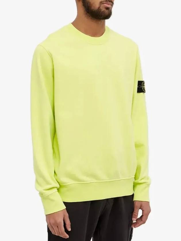 Wappen Patch Crew Neck Sweatshirt Neon Yellow - STONE ISLAND - BALAAN 5