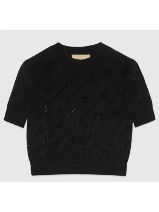 GG Interlocking Cashmere Knit Top Black - GUCCI - BALAAN 2