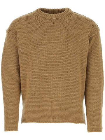 Crew Neck Wool Knit Top Camel - TEN C - BALAAN 1