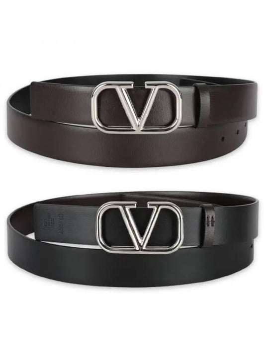 Men s V Logo Signature Leather Belt Brown 5Y2T0Q90SNP NM8 1065169 - VALENTINO - BALAAN 1