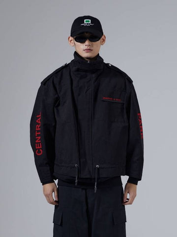 Overfit Cargo Crop Jumper Jacket Black - UNNORM IS DEAD - BALAAN 1