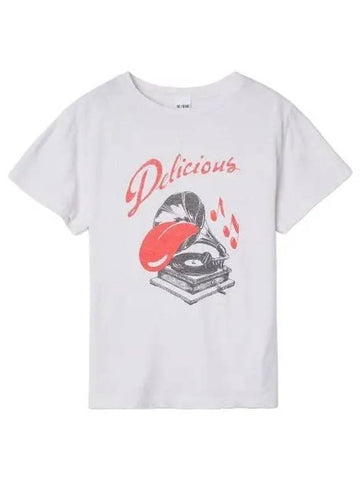 Classic Delicious Short Sleeve T Shirt Vintage White Tee - RE/DONE - BALAAN 1