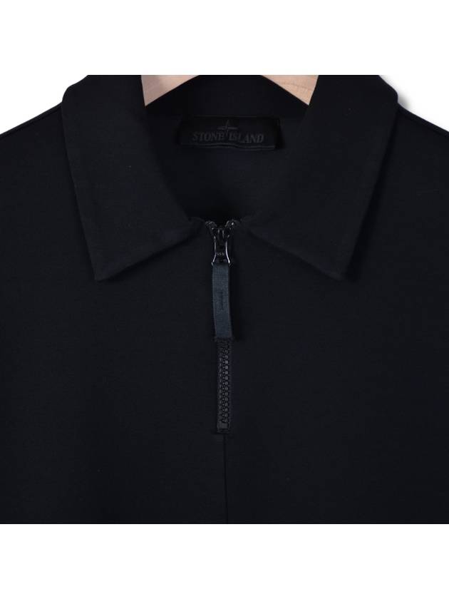 Ghost Piece Stretch Cotton Half Zip-Up Sweatshirt Black - STONE ISLAND - BALAAN 4