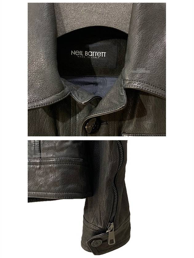 20FW PBPE645 P702 01 Pocket Washed Leather Jacket Black Men's Jacket TR - NEIL BARRETT - BALAAN 5