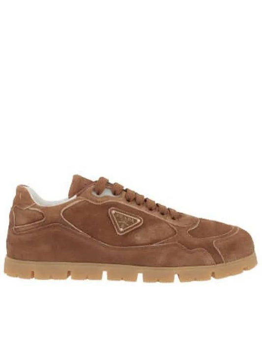 Faded Suede Sneakers Cinnamon - PRADA - BALAAN 1