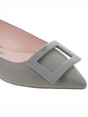 Women's Flats Leather Ballerina Shoes Grey - ROGER VIVIER - BALAAN 10