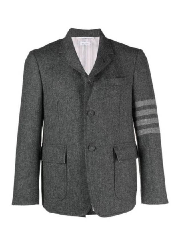 Donegal Tweed 4 Bar Single Breasted Blazer Jacket Grey - THOM BROWNE - BALAAN 2