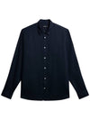 Regular Clean Linen Long Sleeve Shirt Navy - J.LINDEBERG - BALAAN 2