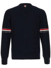 RWB V-neck Striped Virgin Wool Cardigan Navy - THOM BROWNE - BALAAN 4